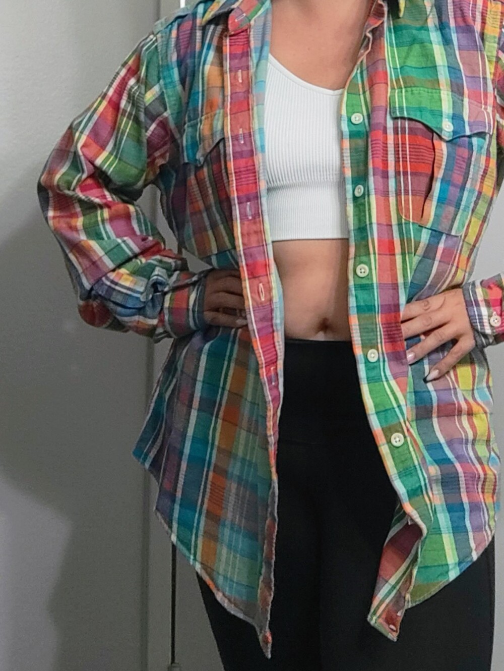 Ralph Lauren Multicolor Plaid Button-Down Shirt Vintage